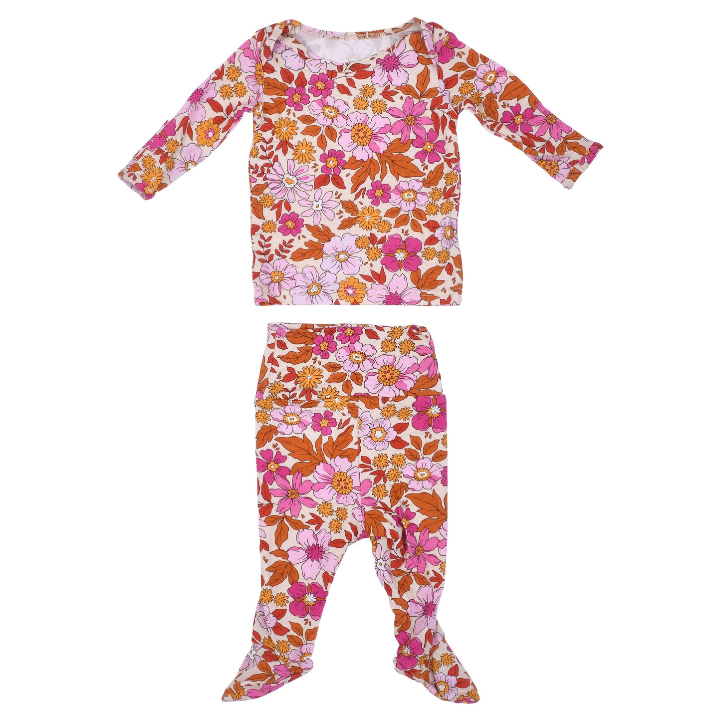 Wild Child Flower Jammies Kids Pjs & Lougewear: Newborn - 3 Montths