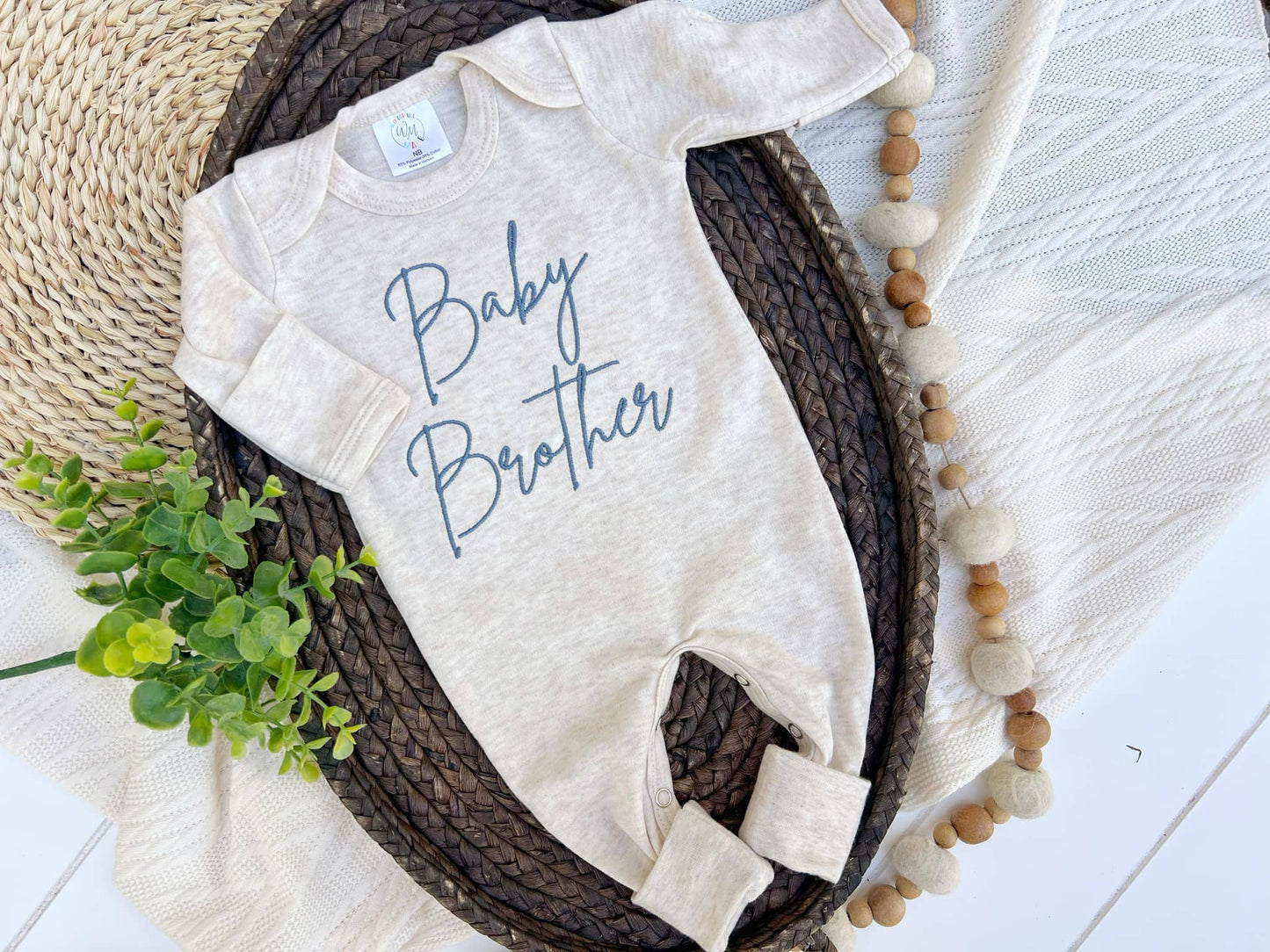 Baby Brother Blue - Newborn / Romper and hat set