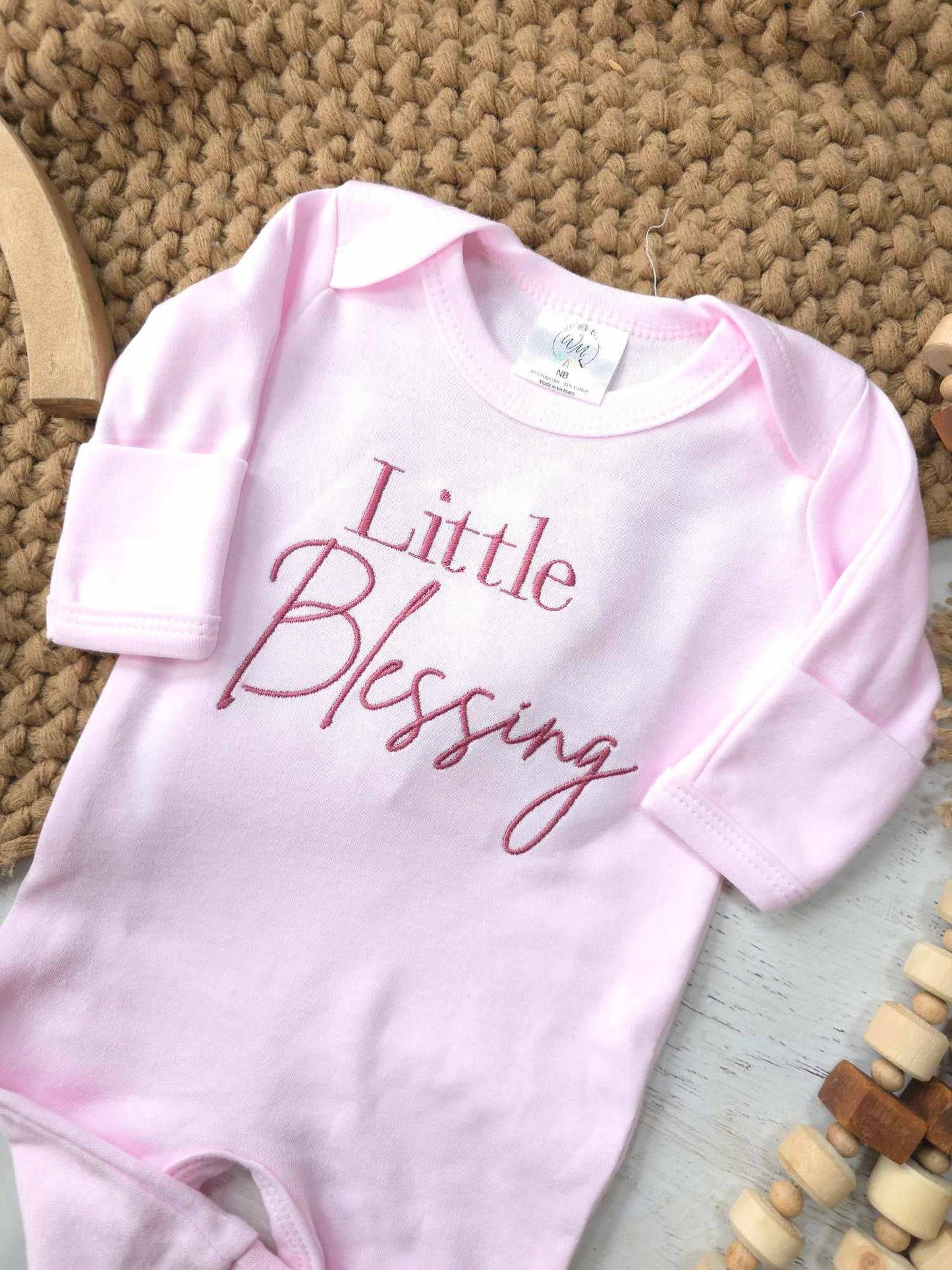Little Blessing Pink: Romper and Bow