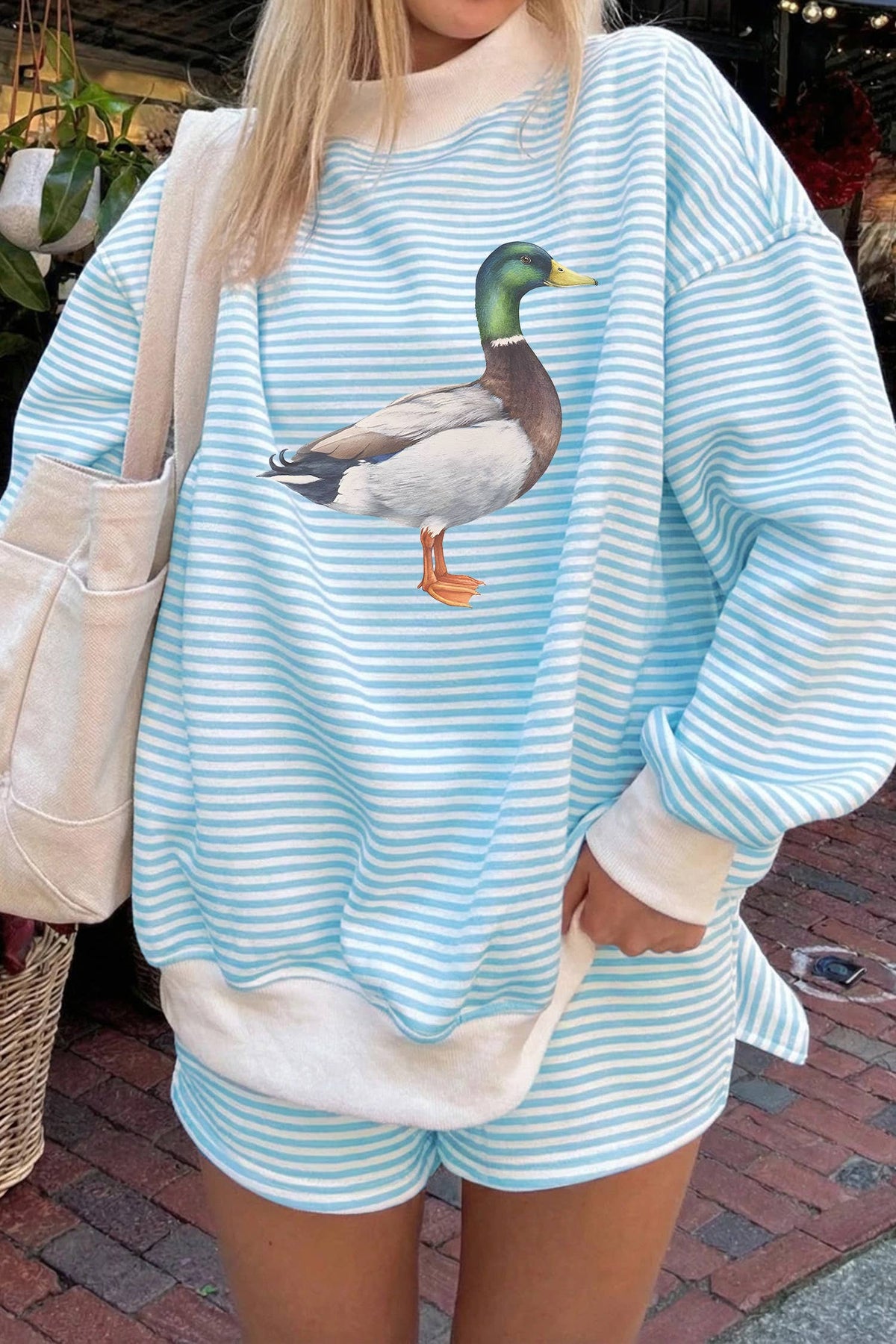 Mallard Duck Mock Neck Sweatshirt Set