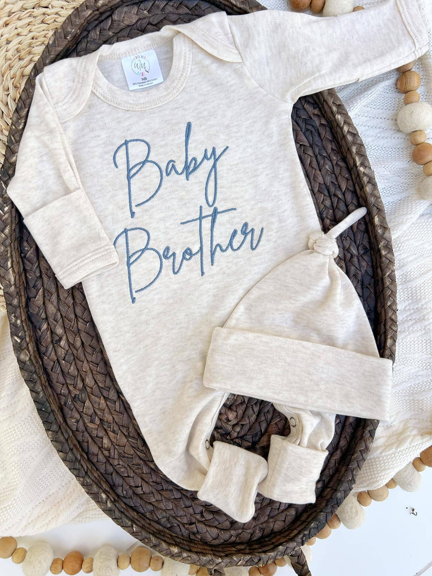 Baby Brother Blue - Newborn / Romper and hat set