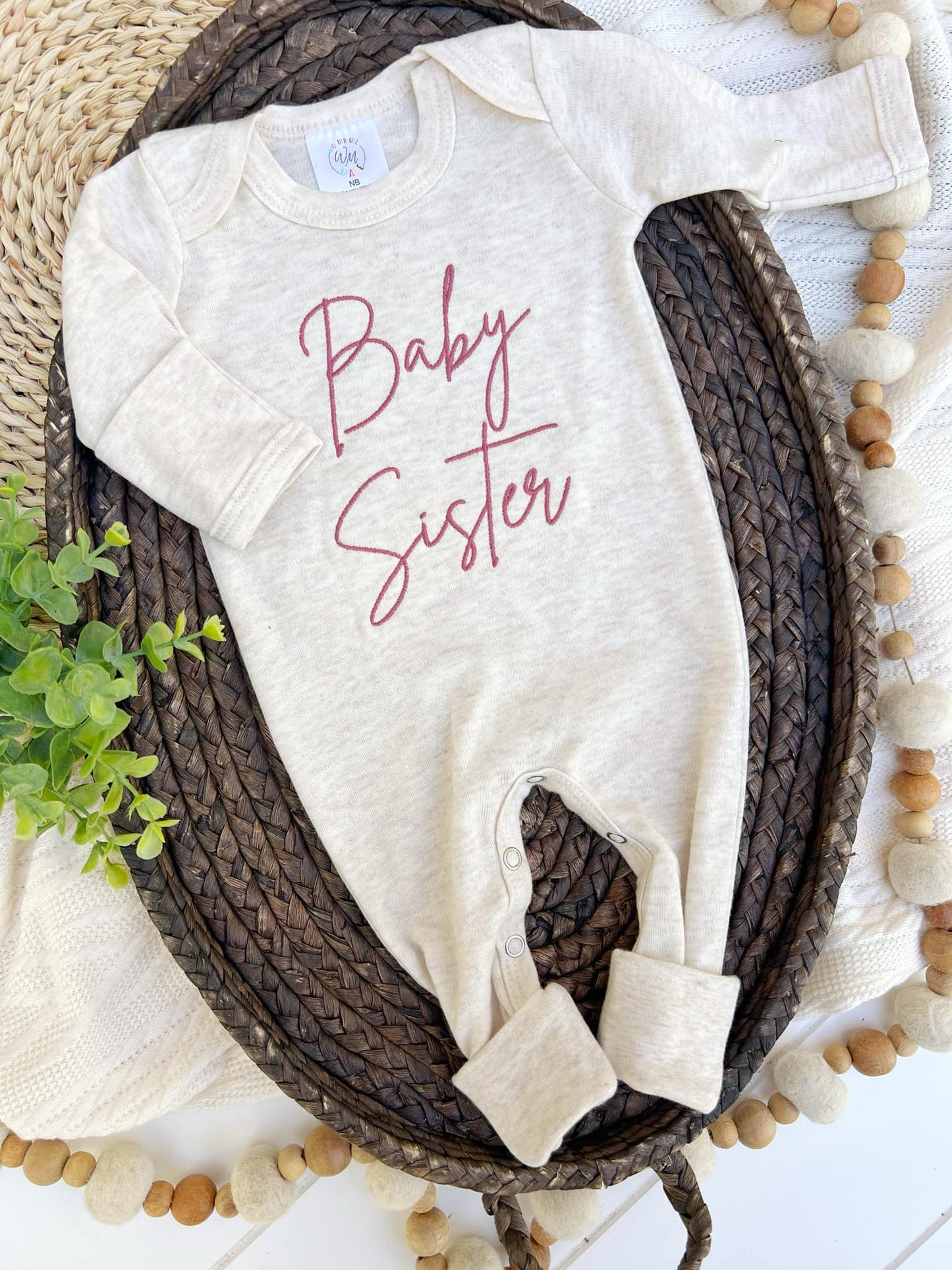 Baby Sister Pink - Newborn / Romper and headband