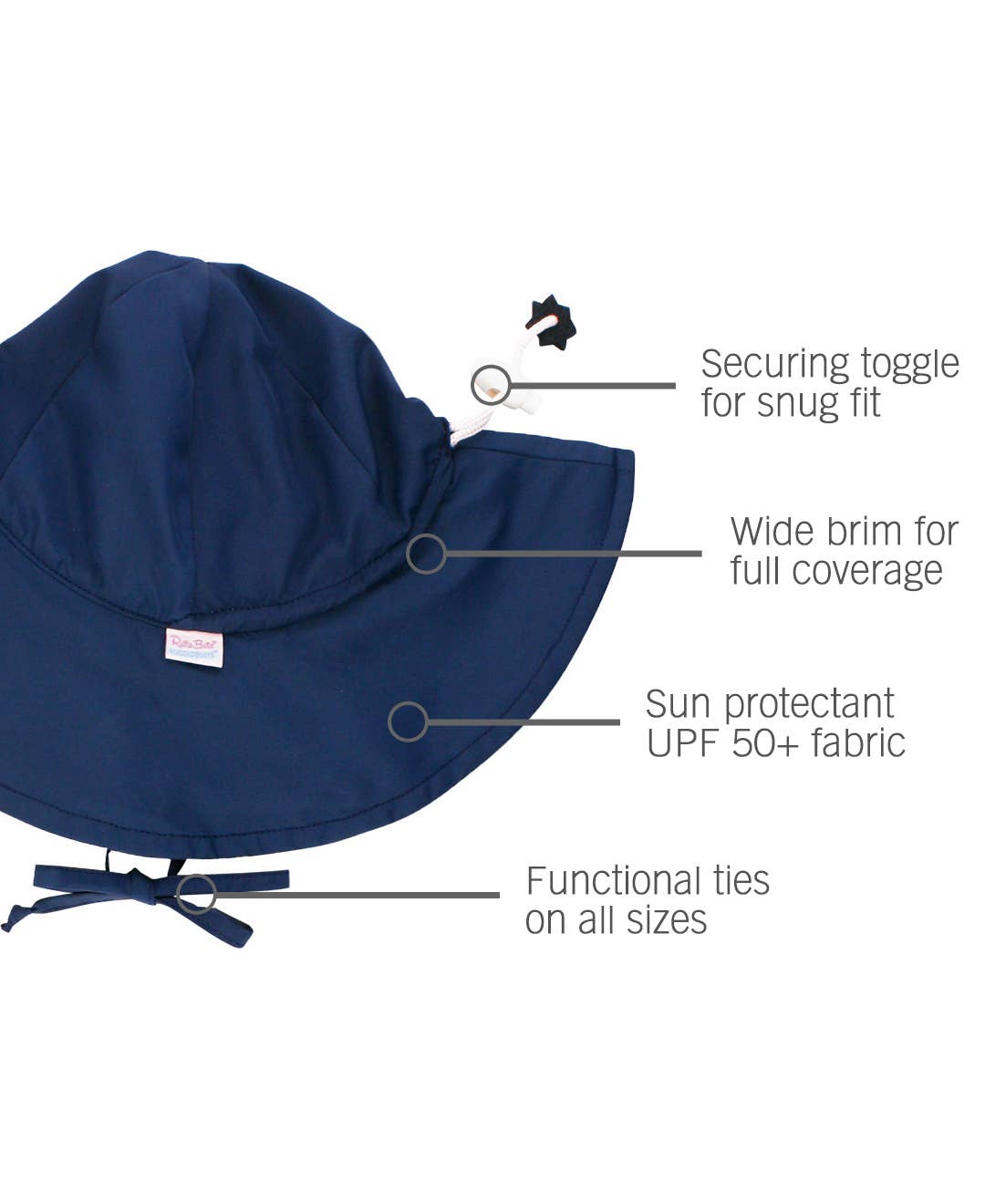 Navy Sun Protective Hat: 0-6m
