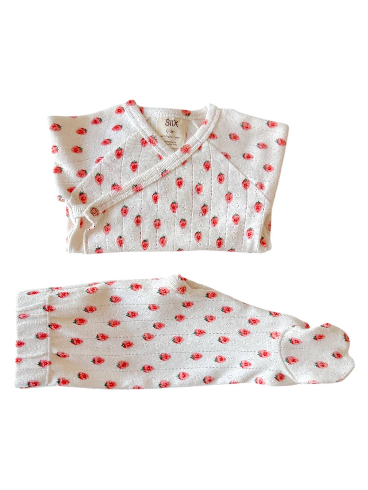 White Strawberry / Organic Pointelle Newborn Set: Newborn