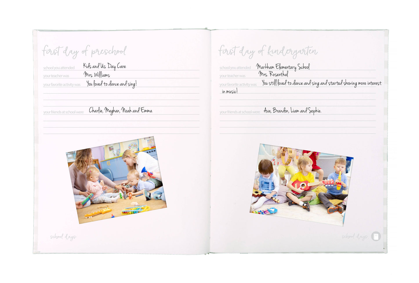 Gingham Baby Memory Book and Clean-Touch Ink Pad, Gray