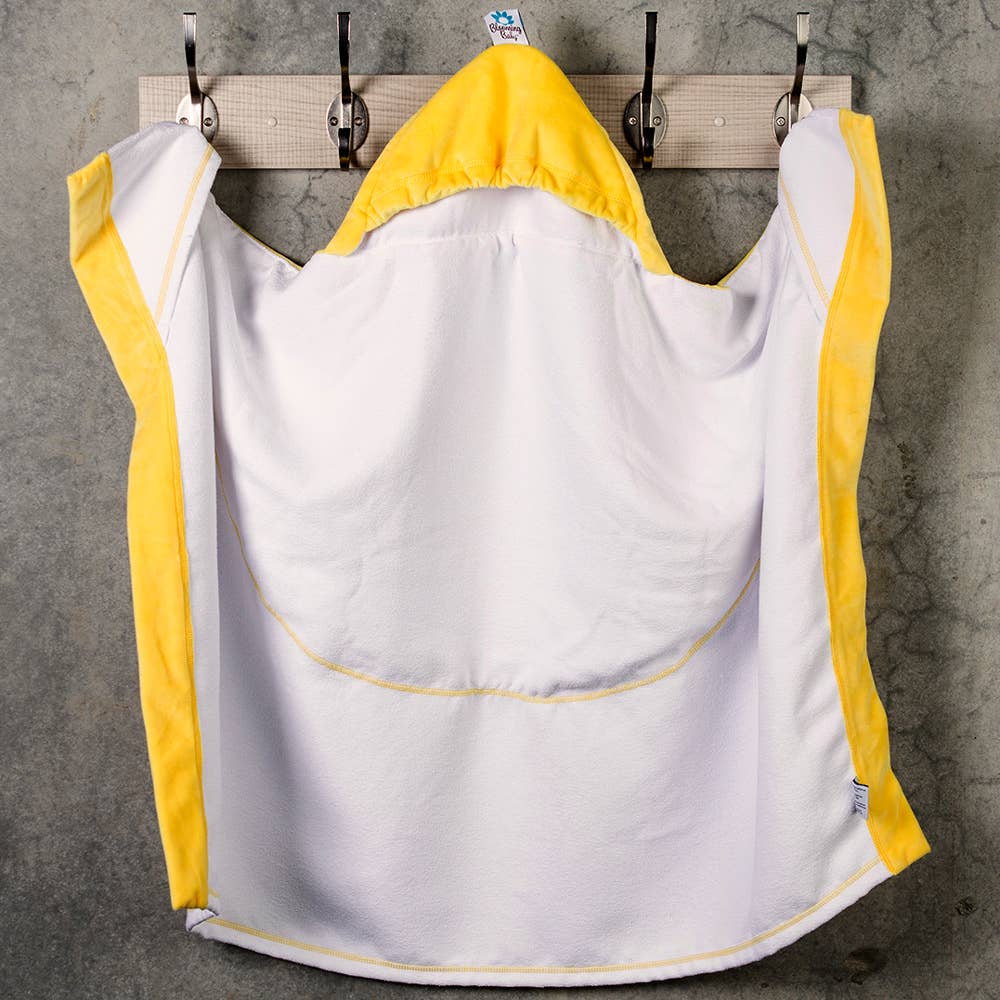 Blooming Bath Flower Hooded Towel: Yellow