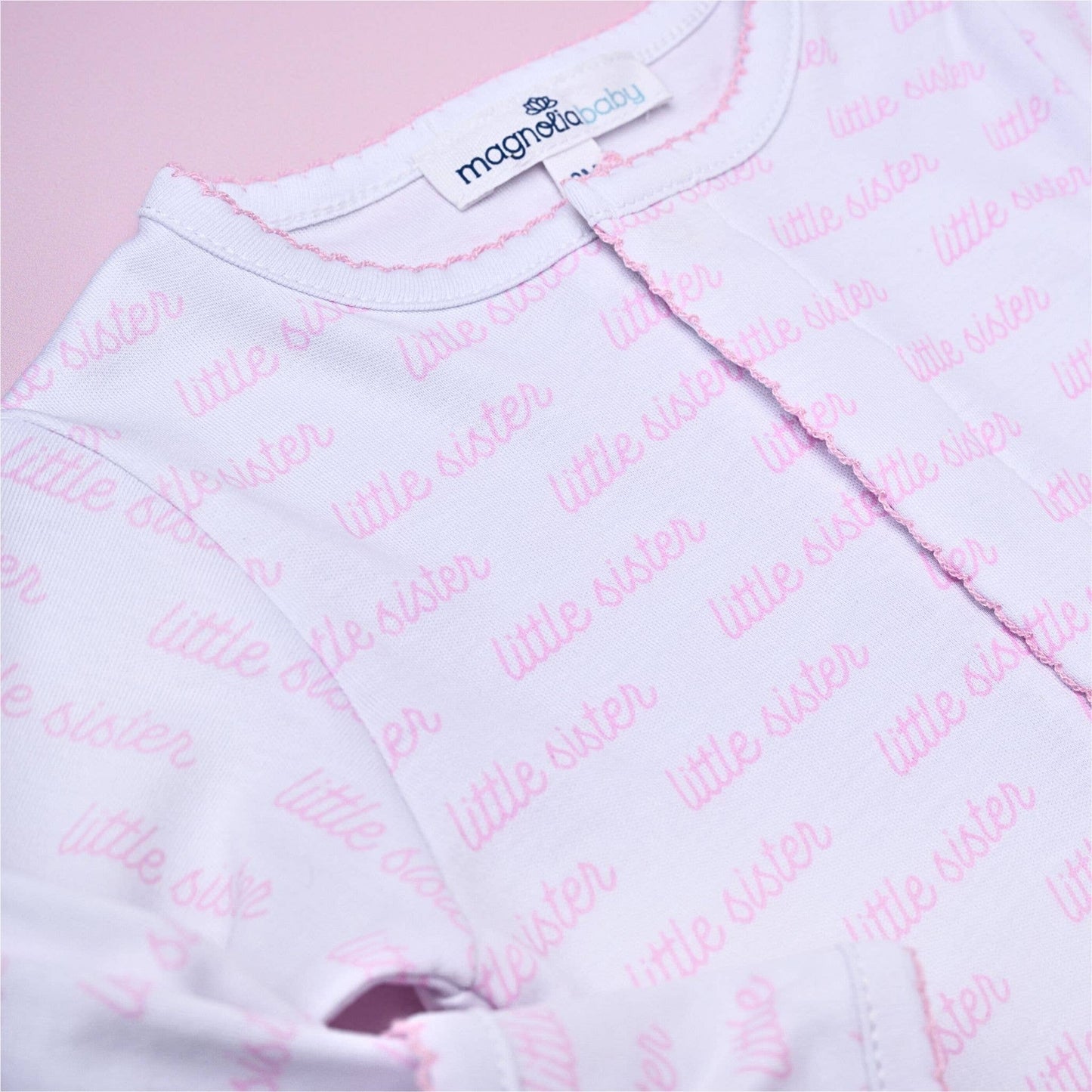 Little Sister Printed Footie: Pink / PREM
