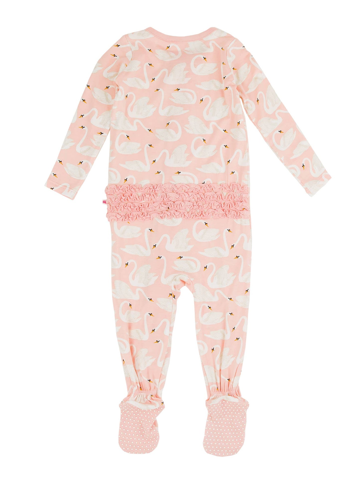 Swan Lake Dream Bamboo Viscose Footed Ruffle One Piece Pajama