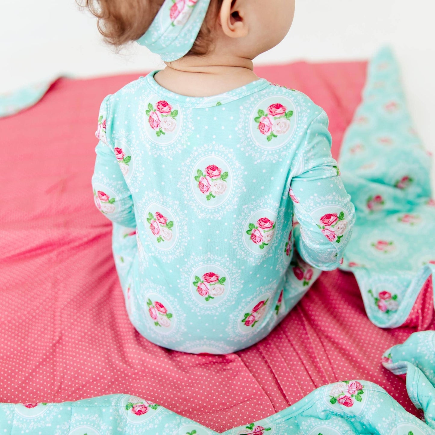 Ring Around The Roses Floral Ruffle Convertible Footie Bamboo Baby Pajamas
