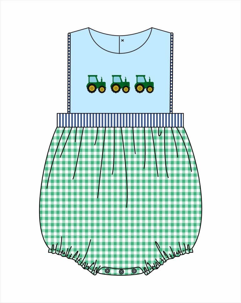 Hand Stitched Tractors Boy Bubble