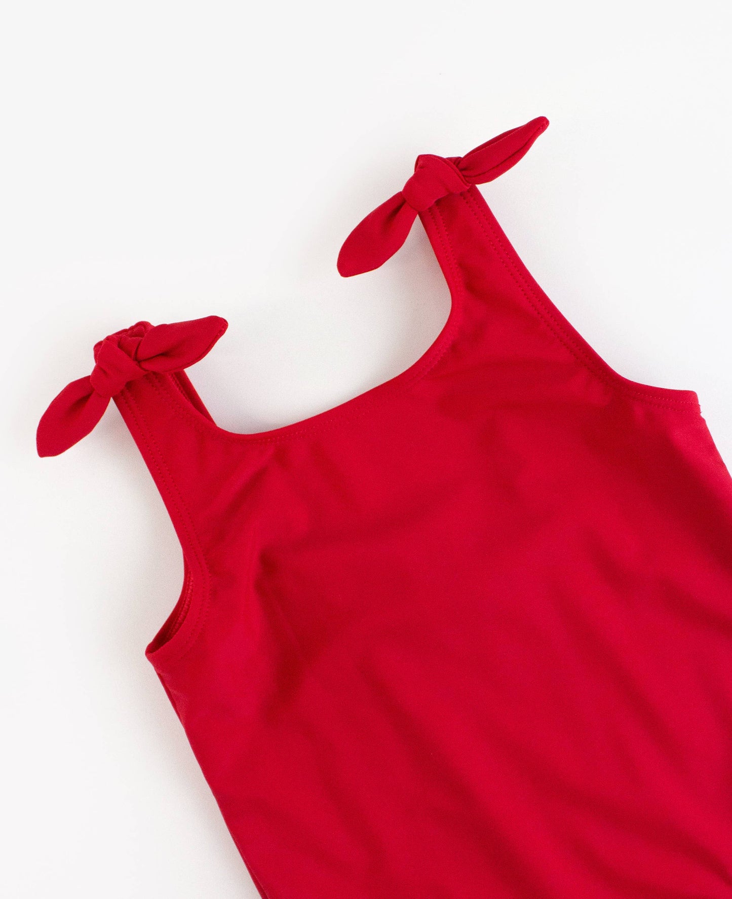 True Red Tie Shoulder One Piece
