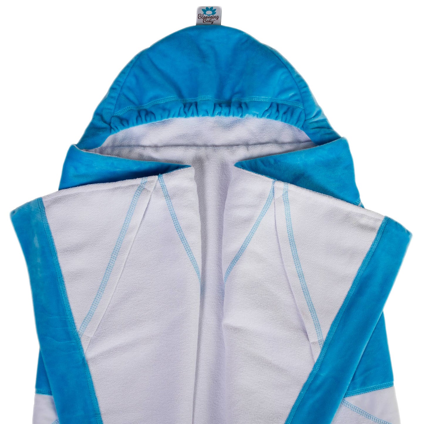 Blooming Bath Flower Hooded Towel: Blue