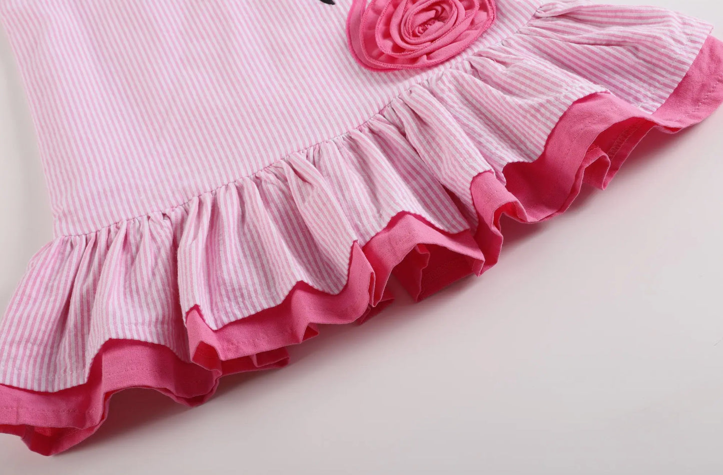 Pink Seersucker Flamingo Dress