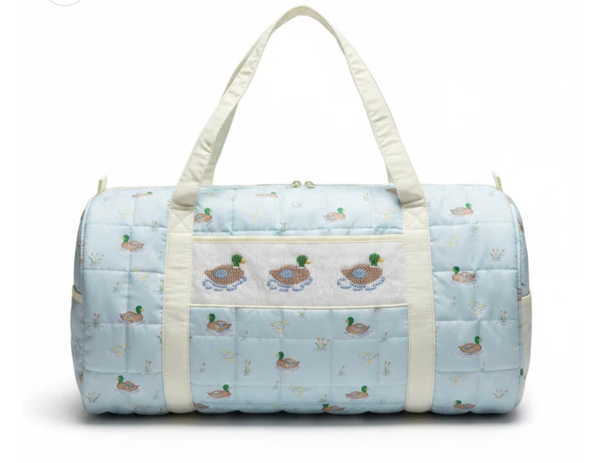 Ducks On the Pond Smocked Duffel