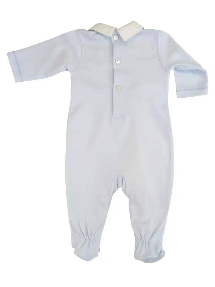 Baby Boy's Smocked Blue Cars Footie: NB