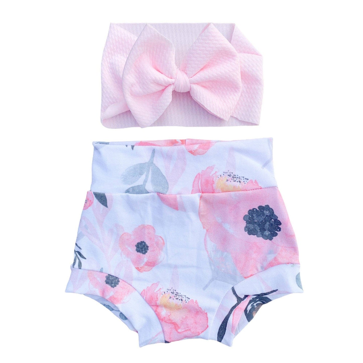 Little Sister Pink Floral Bummies Set
