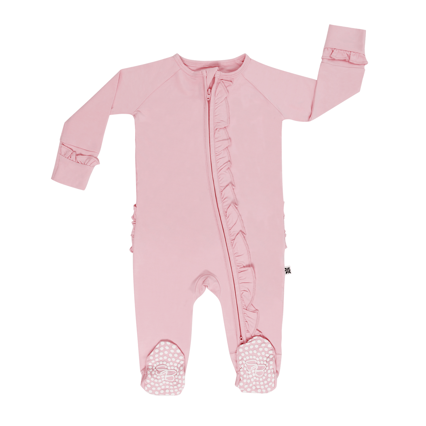 Candy Pink Ruffle Footie: Candy Pink