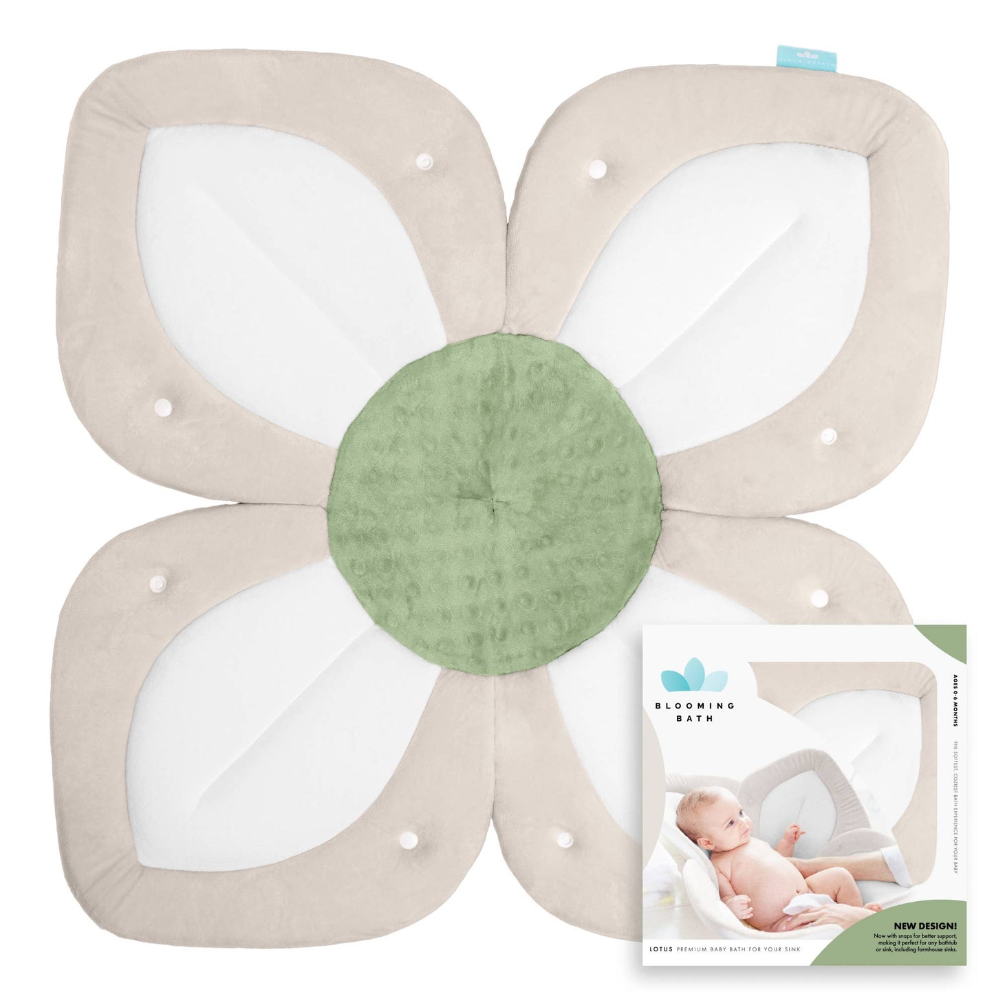 Lotus with Button Snaps: Cream/White/Olive