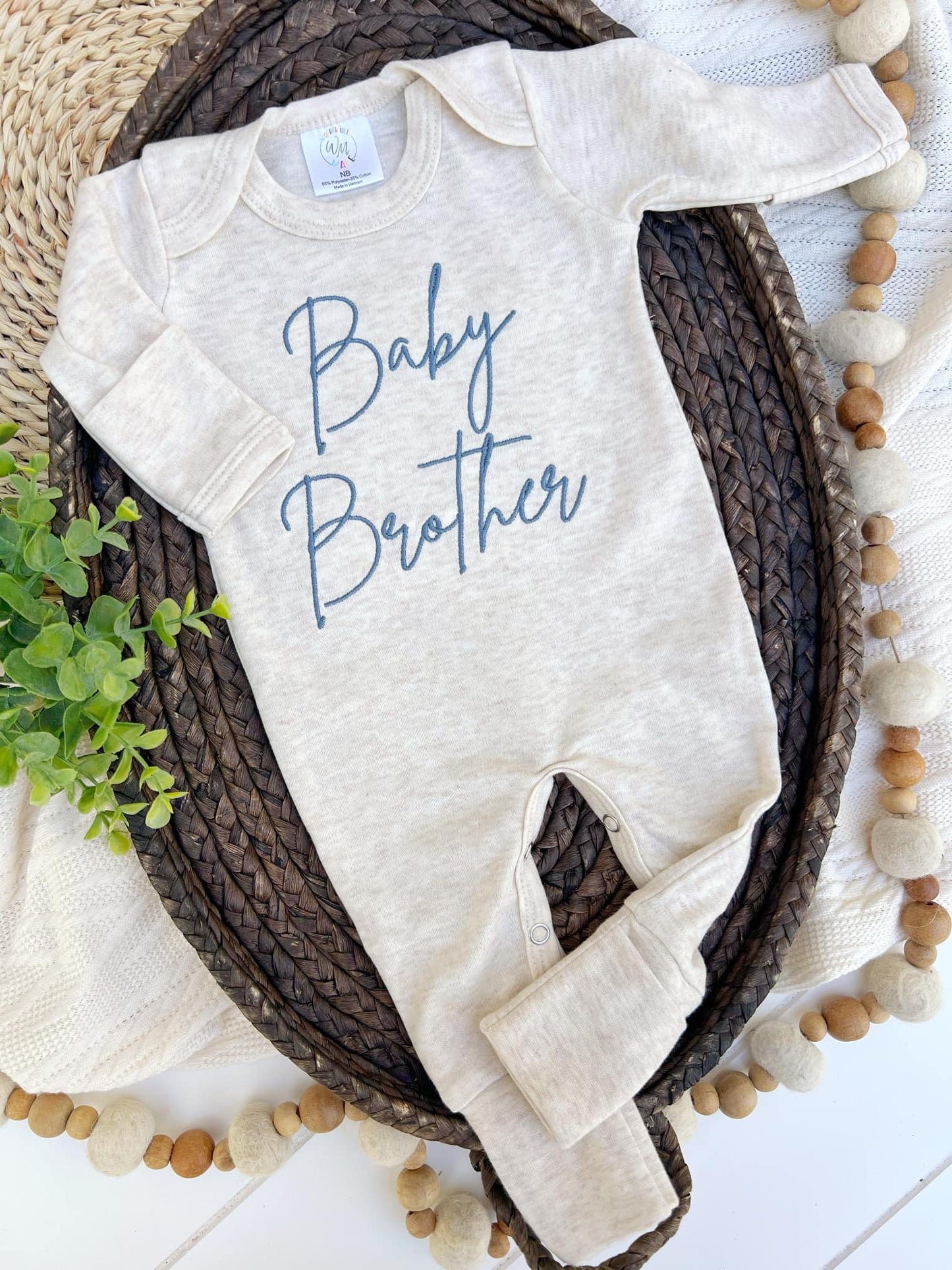 Baby Brother Blue - Newborn / Romper and hat set