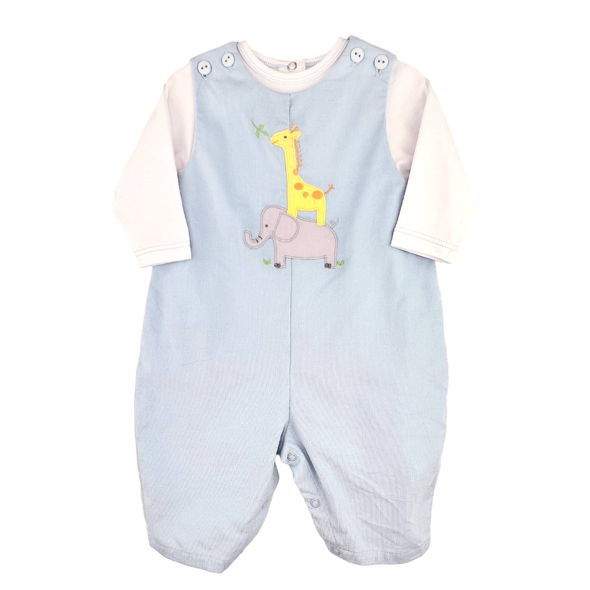Stacked Animal Applique Longall in Blue