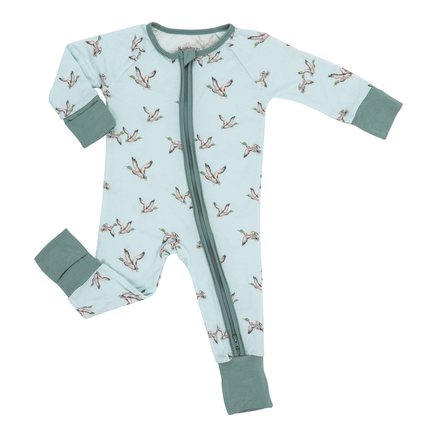 Quackin'up Mallard Duck Baby Bamboo 2-Way Zipper