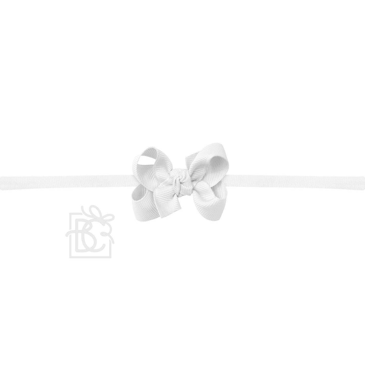 1/4" NYLON PANTYHOSE HEADBAND W/SIGNATURE GROSGRAIN BOW: RED / 4.5" Large
