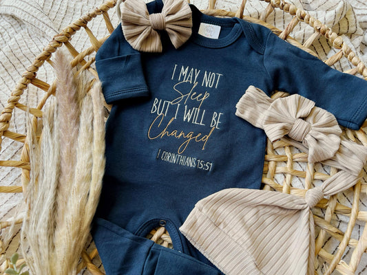 I Will Be Changed : Newborn / Romper w/Beige Hat