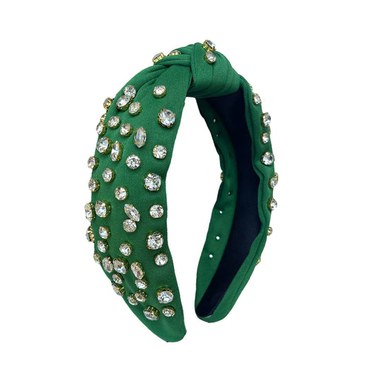 Clear Top Knot Headband Green