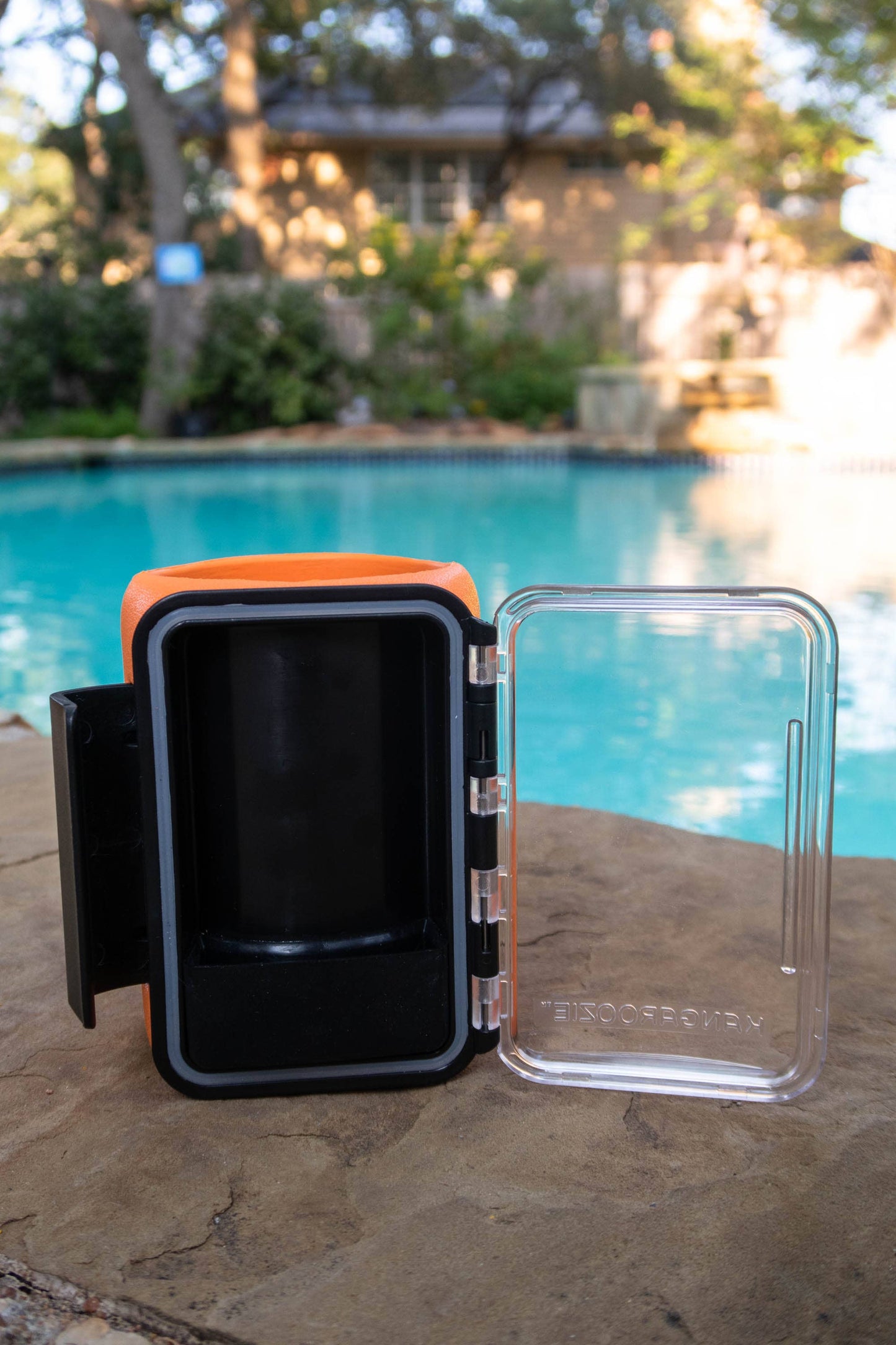 Kangaroozie (for regular cans) - Koozie with Pocket: Yellow Foam/Black Compartment
