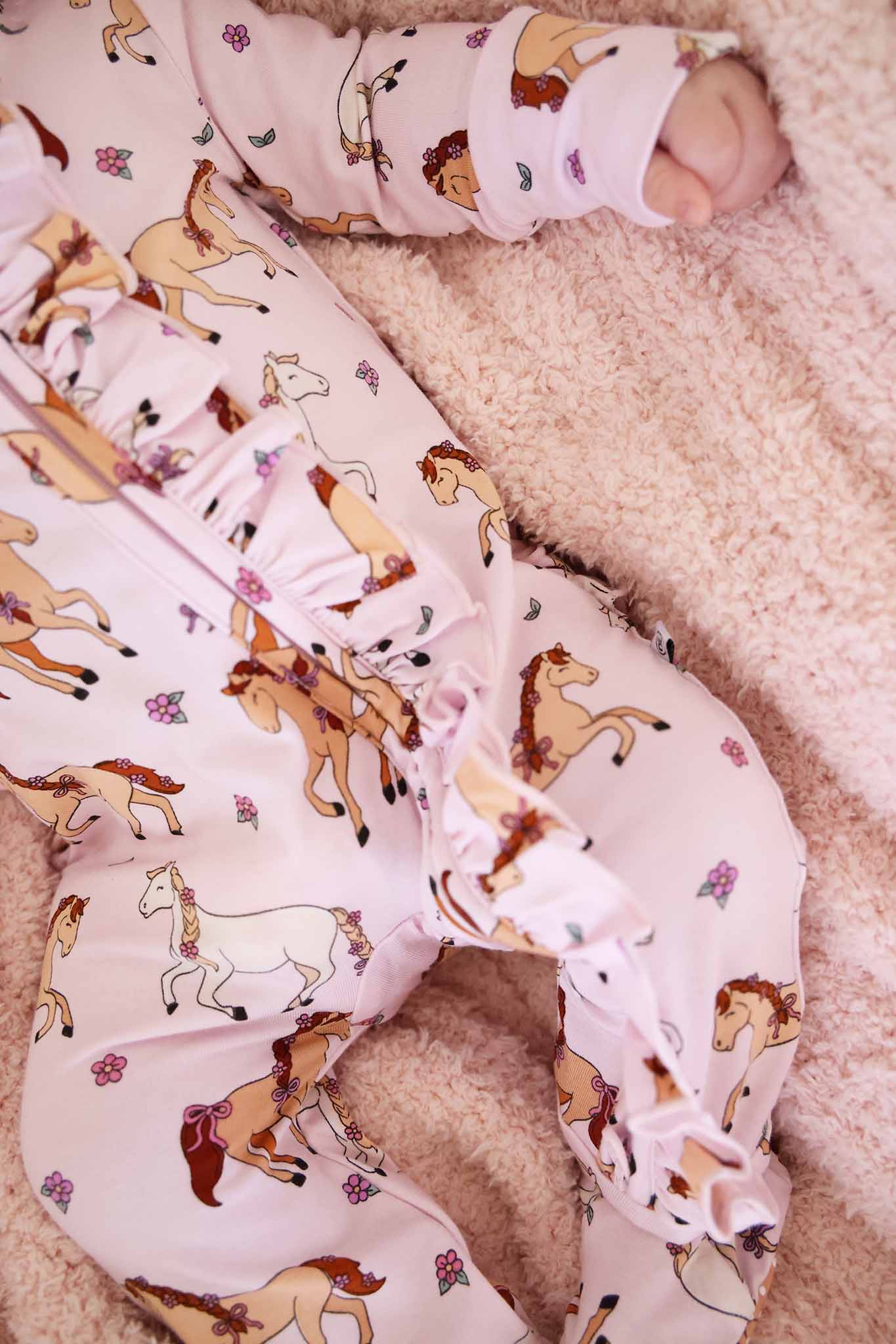 Pony Club Pink Ruffle Footie
