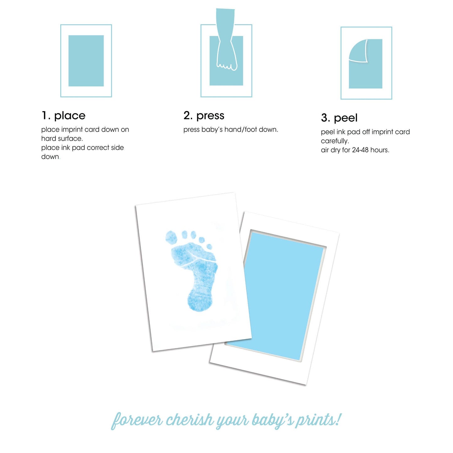 Baby Handprint or Footprint Clean-Touch Ink Pad Kit: Blue