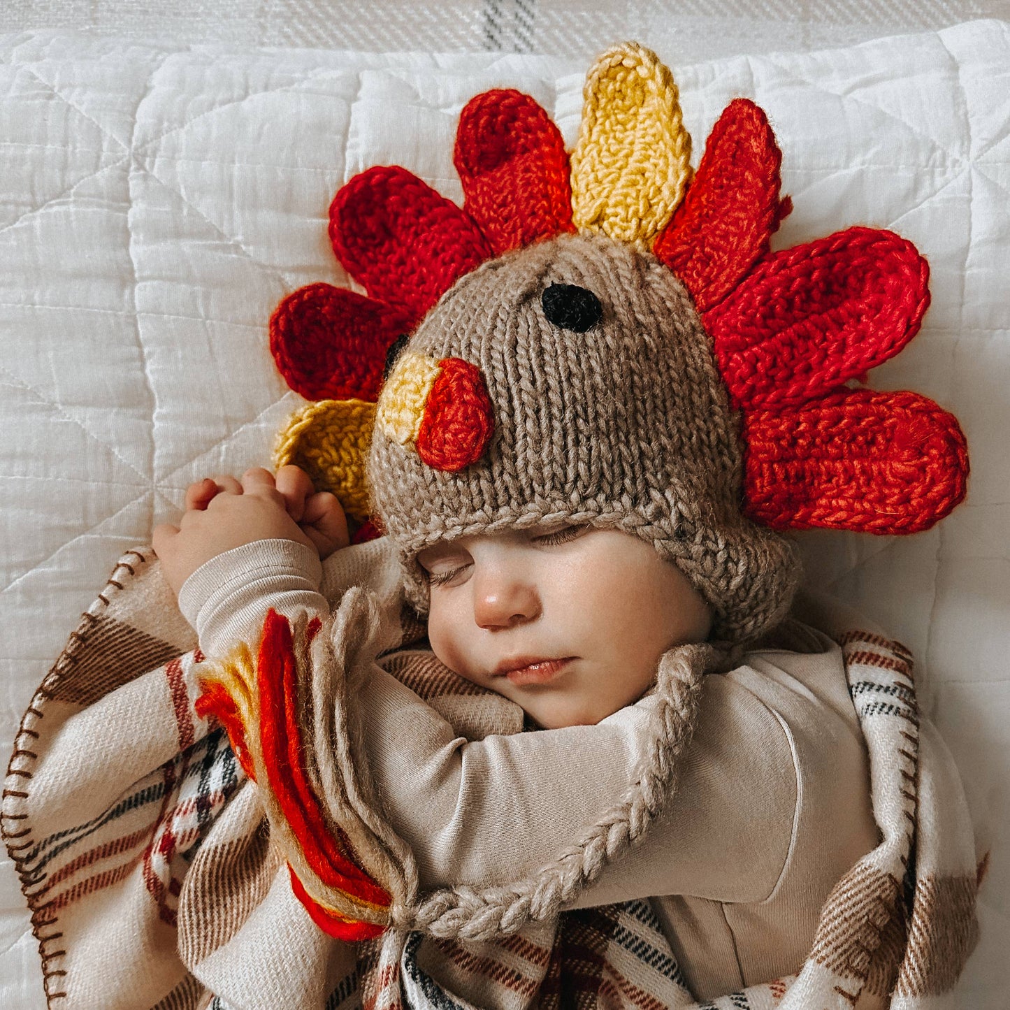 Turkey Earflap Beanie Hat Baby & Kids: 0-6M