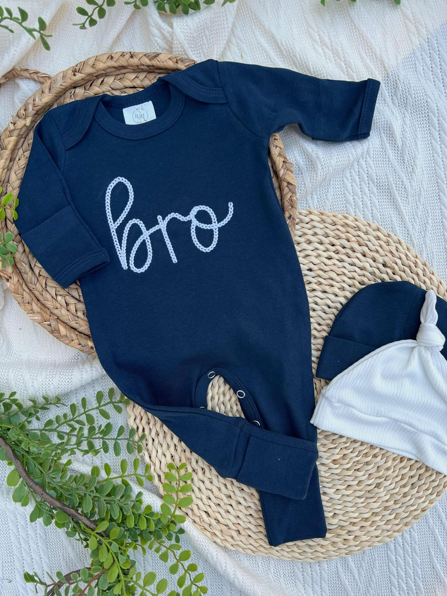 Navy Blue Romper Bro: Newborn / Romper only