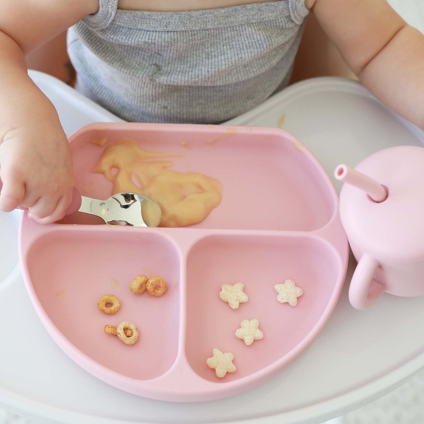 Silicone Suction Plate: Dusty Rose