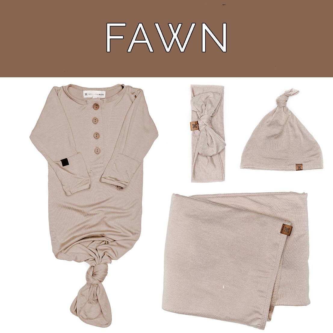 Newborn Essentials Bundle: Knotted Hat / Striped Onyx / 0-3 MONTHS