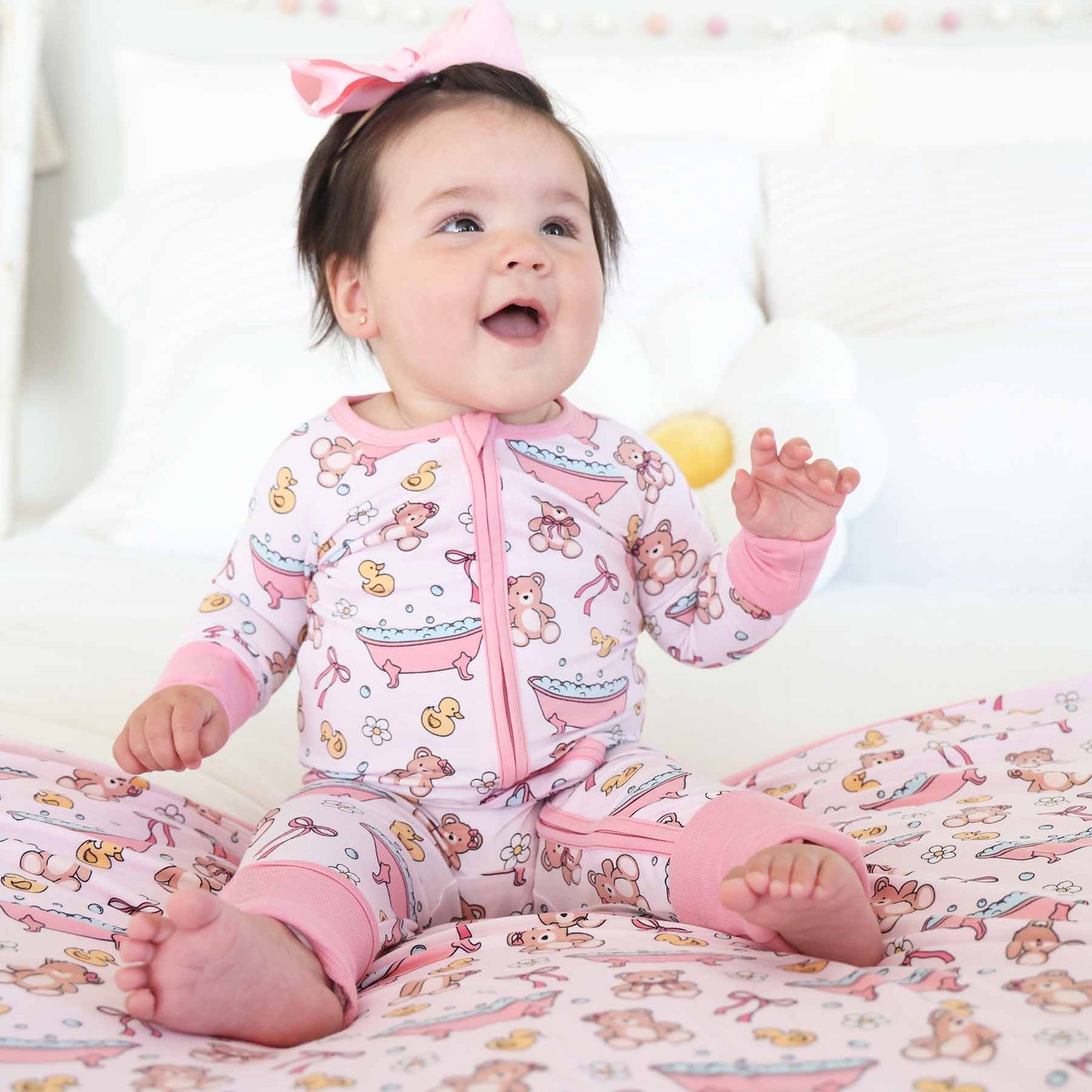 Bathtime Besties Convertible Zip Romper | Pink