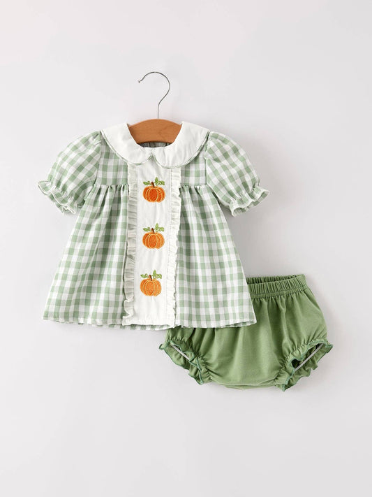 Pumpkin Bloomers Romper Set