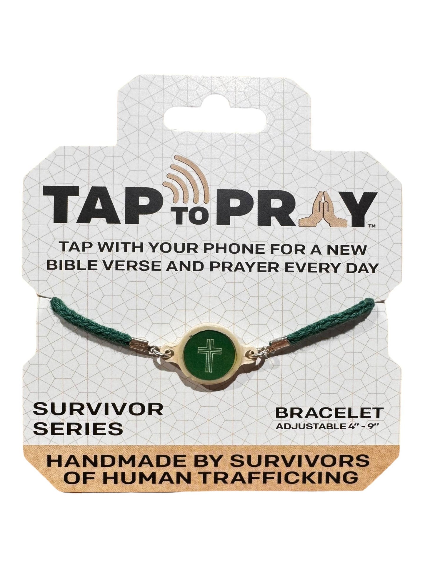 Tap To Pray™ - Survivor Series Handmade Bracelets: Juniper + Cross