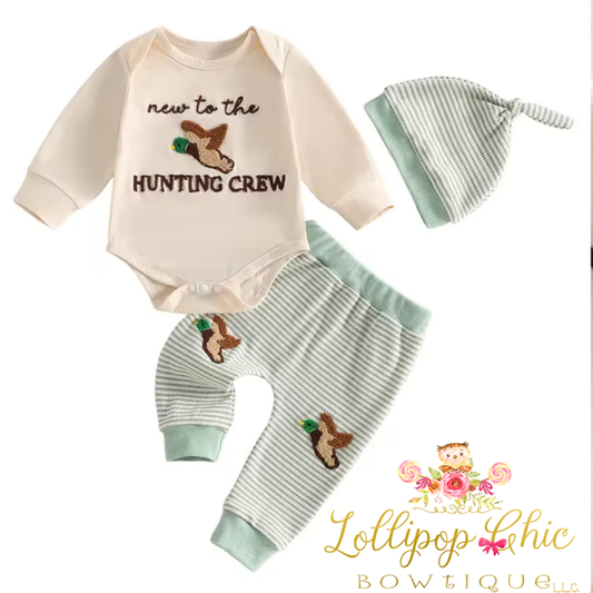 Baby Boy Duck Hunt Three Piece Set: 0-3M