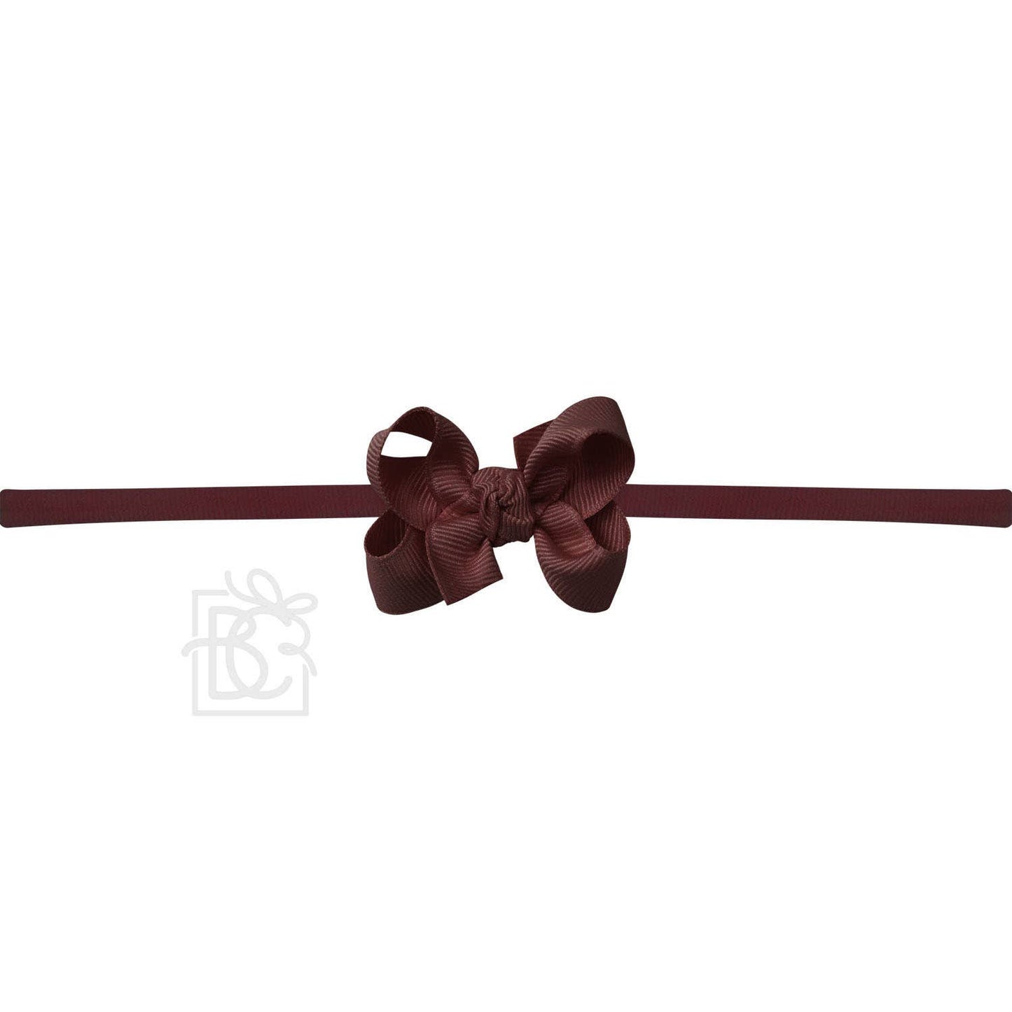 1/4" NYLON PANTYHOSE HEADBAND W/SIGNATURE GROSGRAIN BOW: RED / 2" Toddler