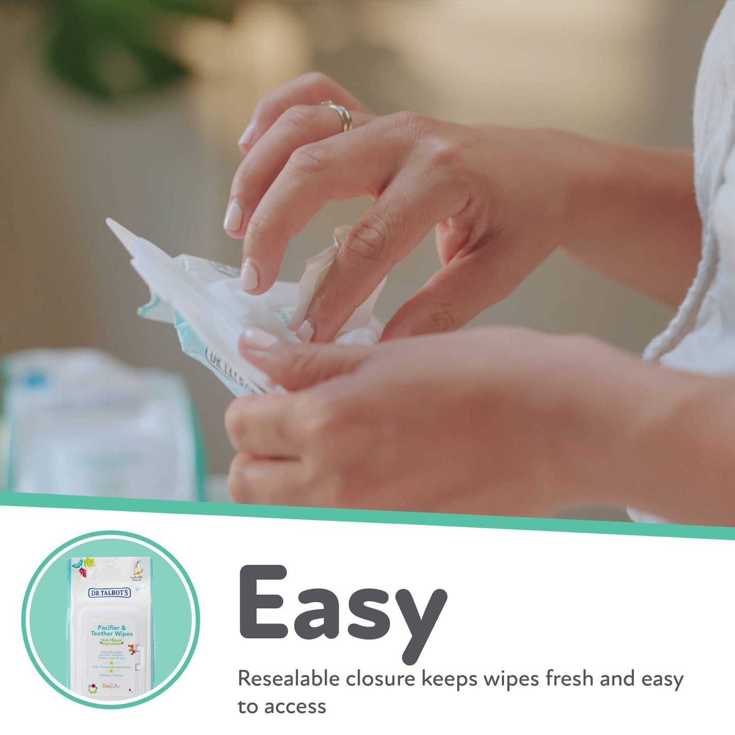Pacifier and Teether Wipes, Vanilla Milk Flavor