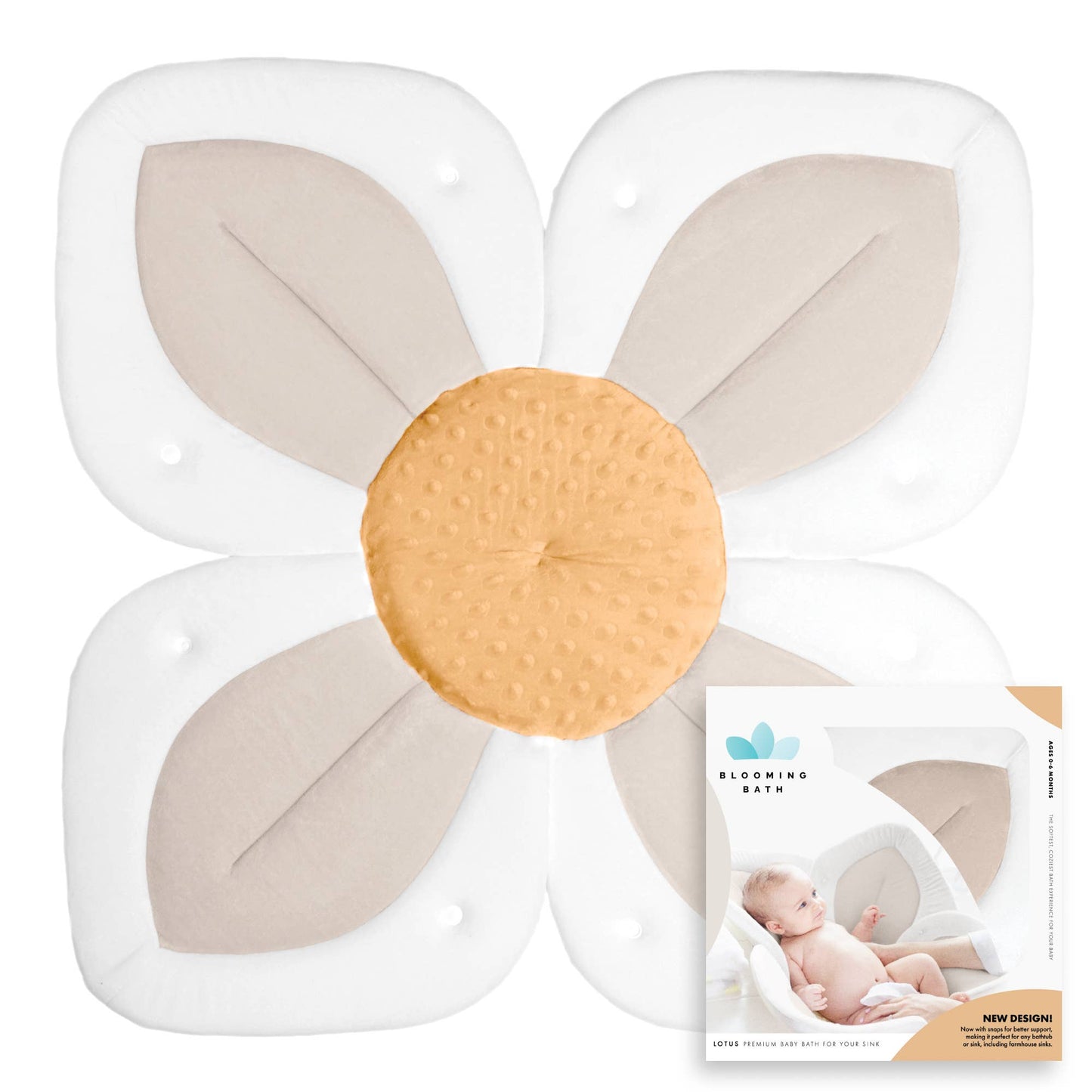 Lotus with Button Snaps: Cream/White/Olive