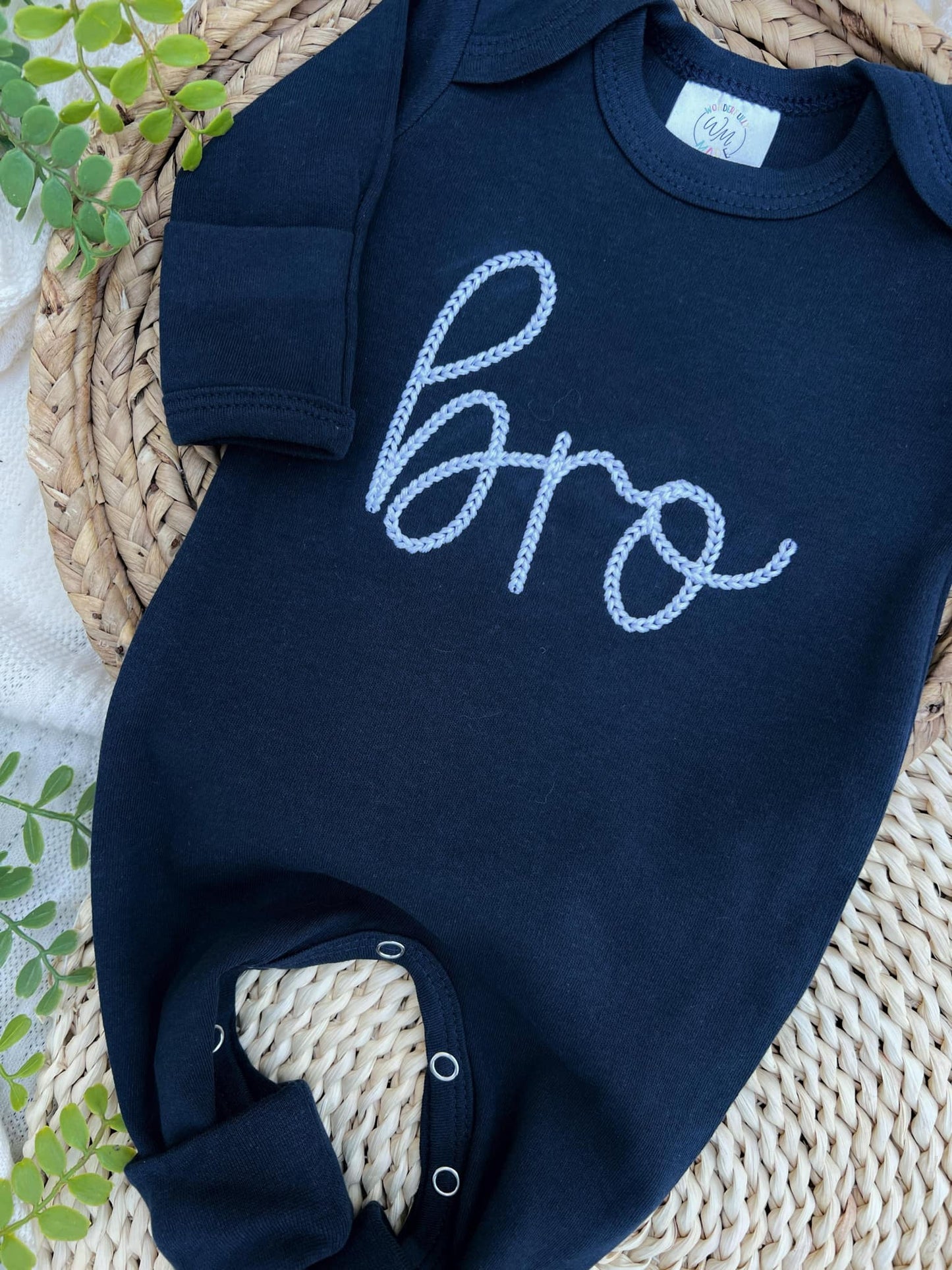 Navy Blue Romper Bro: Newborn / Romper only