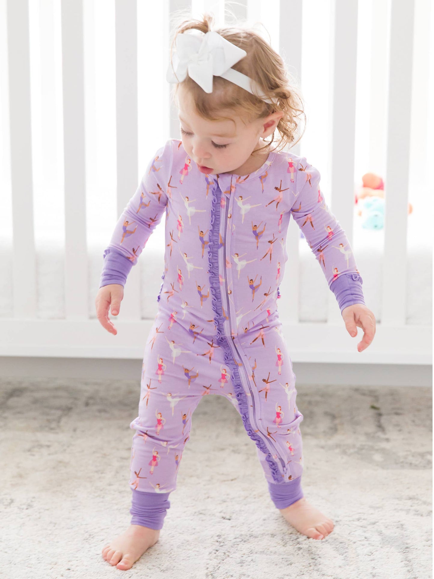 Ballerinas Bamboo Viscose Convertible Ruffle One Piece Pajama