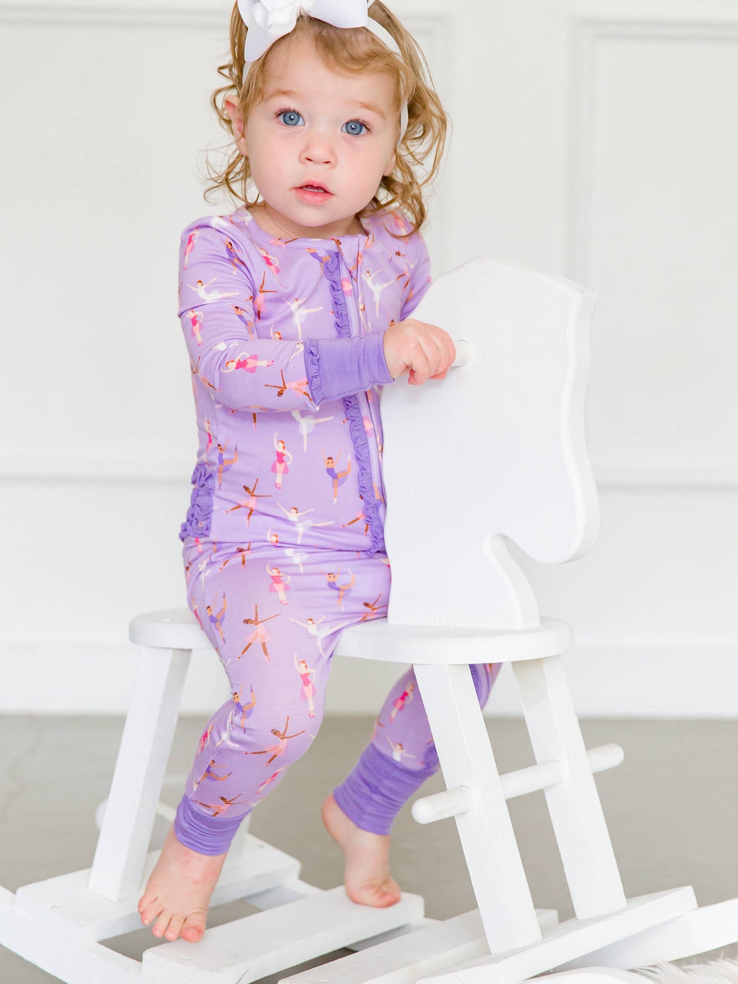 Ballerinas Bamboo Viscose Convertible Ruffle One Piece Pajama