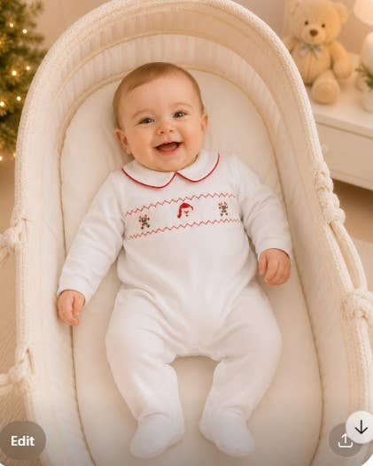 Christmas Boys Santa Pima Cotton Footie
