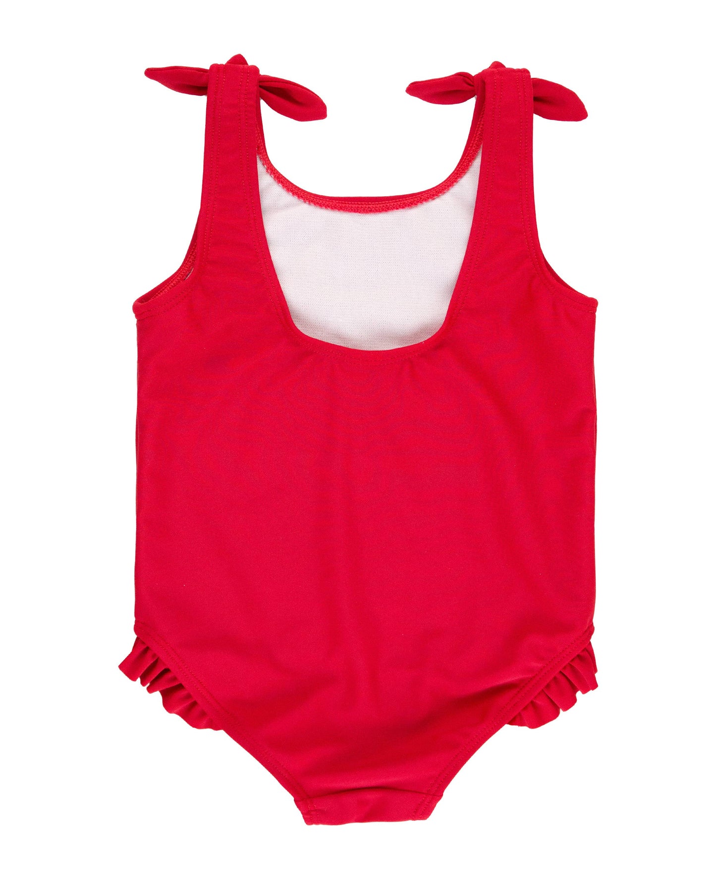 True Red Tie Shoulder One Piece