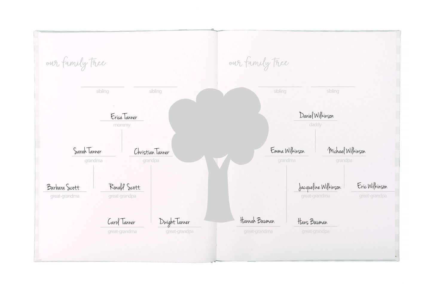 Gingham Baby Memory Book and Clean-Touch Ink Pad, Gray