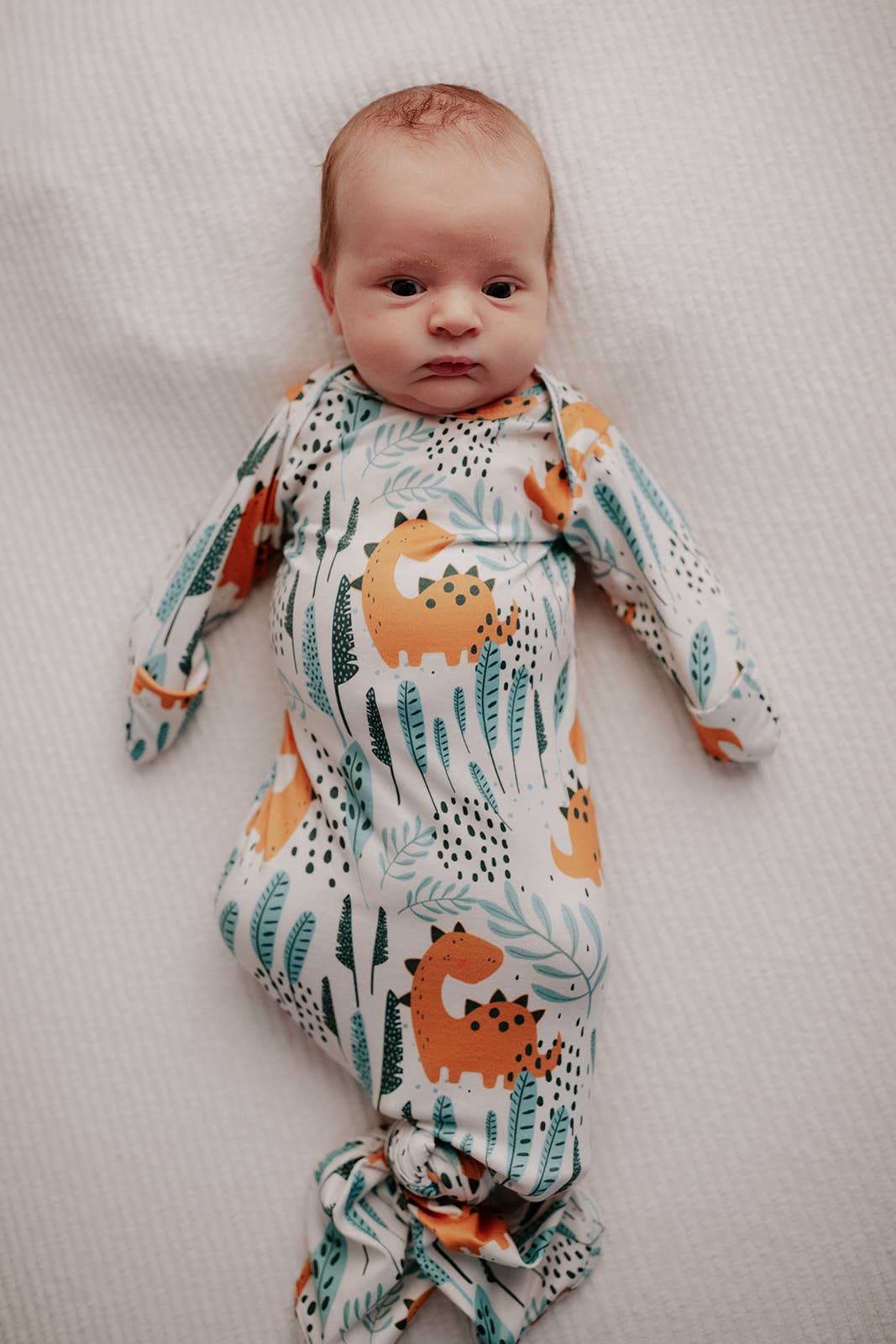 Dinosaur Knotted Gown: Gown & Hat