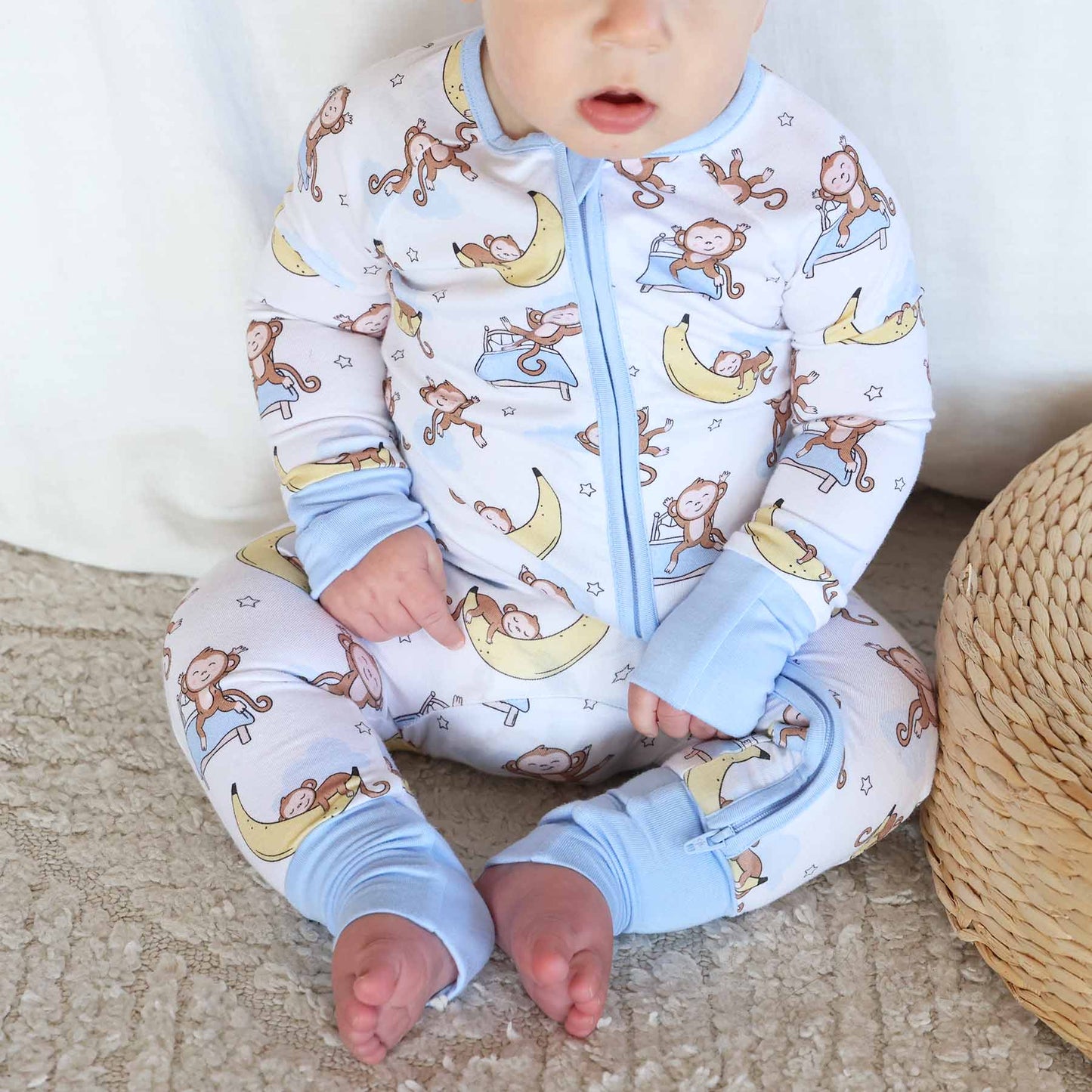 Monkey See, Monkey Snooze Convertible Zip Romper